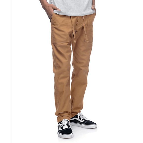 NEW Men's 30X32 LEVI'S 502 Battalion Pants Brown Twill Caramel Jeans 329420005 - Picture 1 of 3